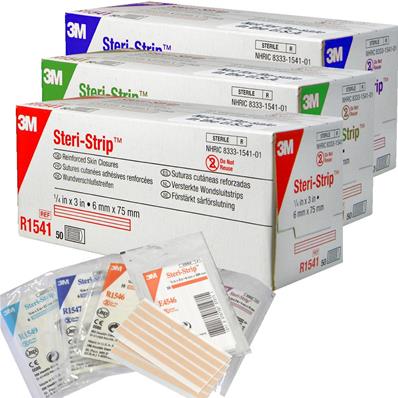 Steri-Strip 3M Sutures Cutanées Adhésives 75 mm x 3 mm Boite de 50