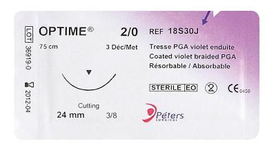 Fil de Suture Résorbable Optime 5.0 Incolore Aiguille 13 mm Boite de 36