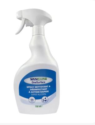Spray Désinfectant Surfaces Sans Alcool Wancare 750 ml