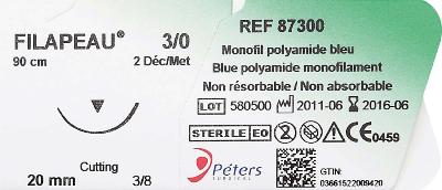 Fil de Suture Filapeau Non Résorbable 4.0 Aiguille 13 mm Boite de 36